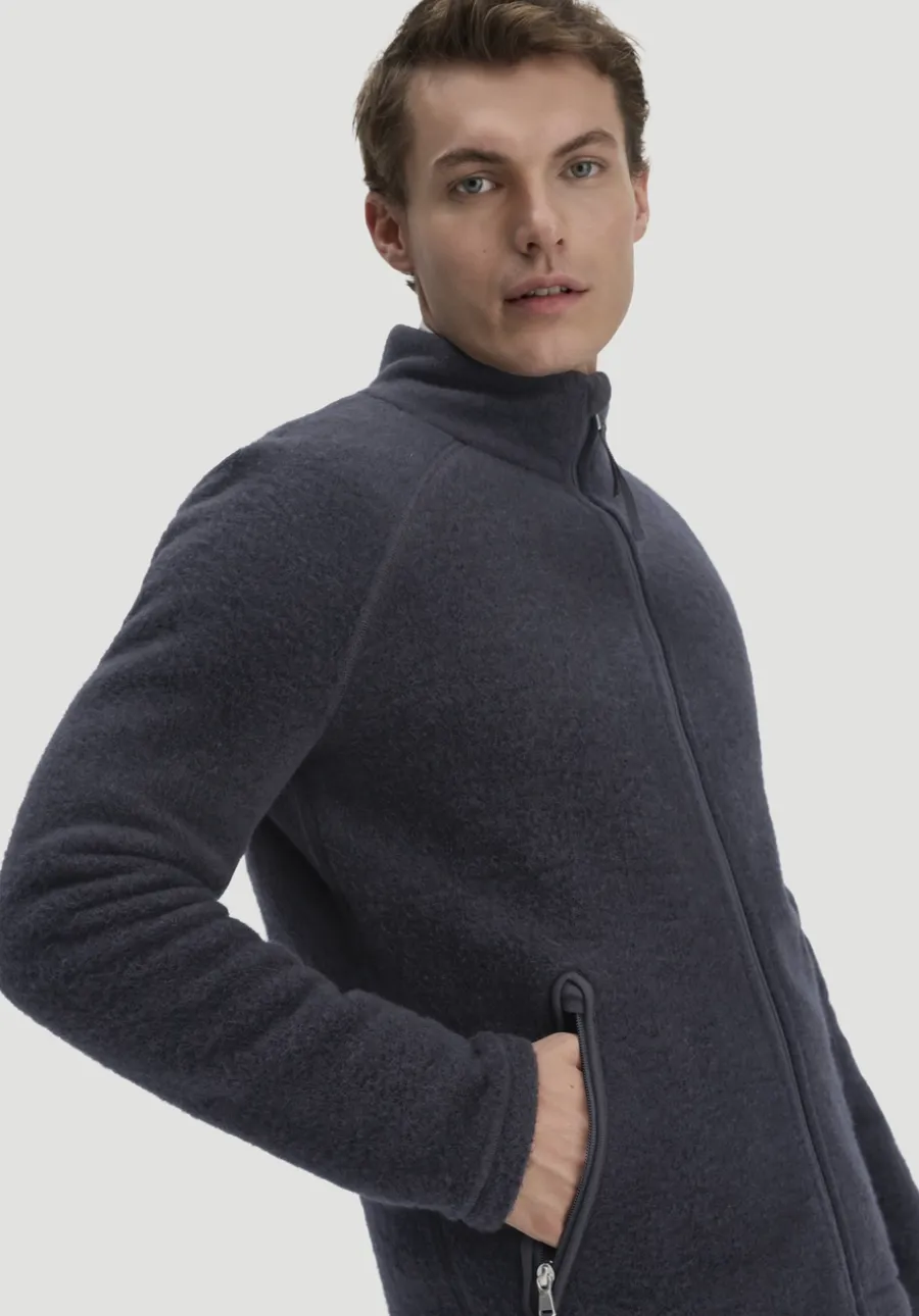 Wollfleece Jacke Regular aus reiner Bio-Merinowolle von hessnatur