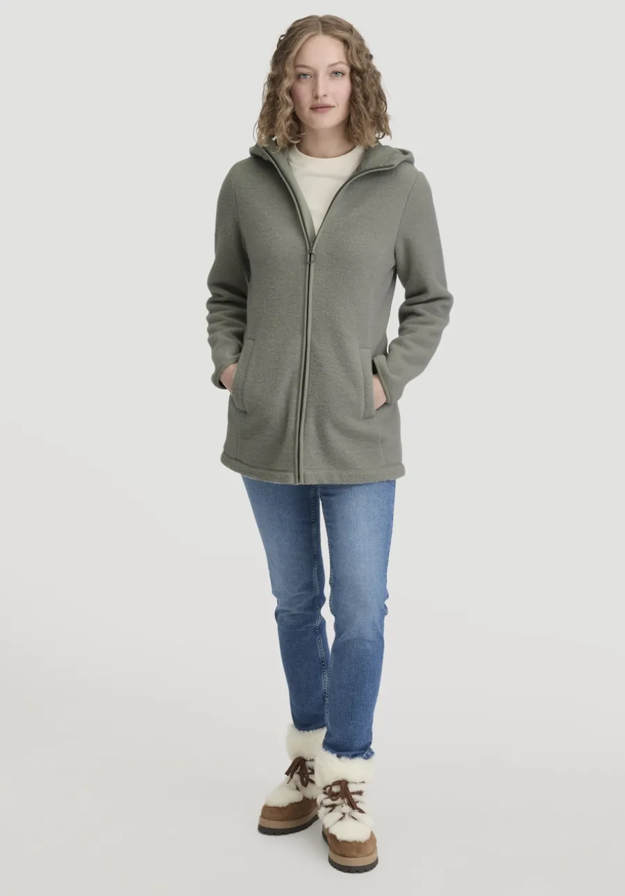 Wollfleece Kapuzen-Jacke Regular aus Bio-Merinowolle und Bio-Baumwolle von hessnatur