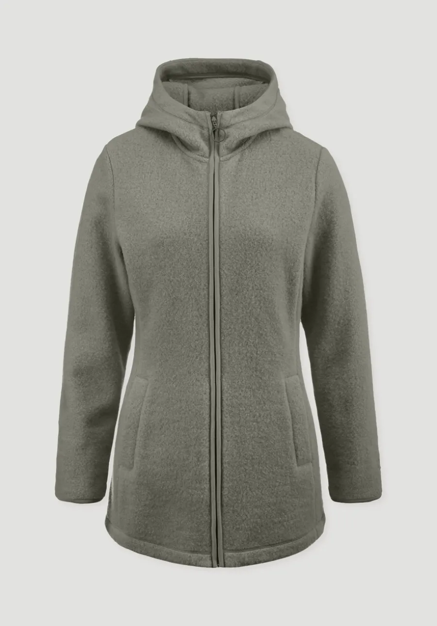 Wollfleece Kapuzen-Jacke Regular aus Bio-Merinowolle und Bio-Baumwolle von hessnatur
