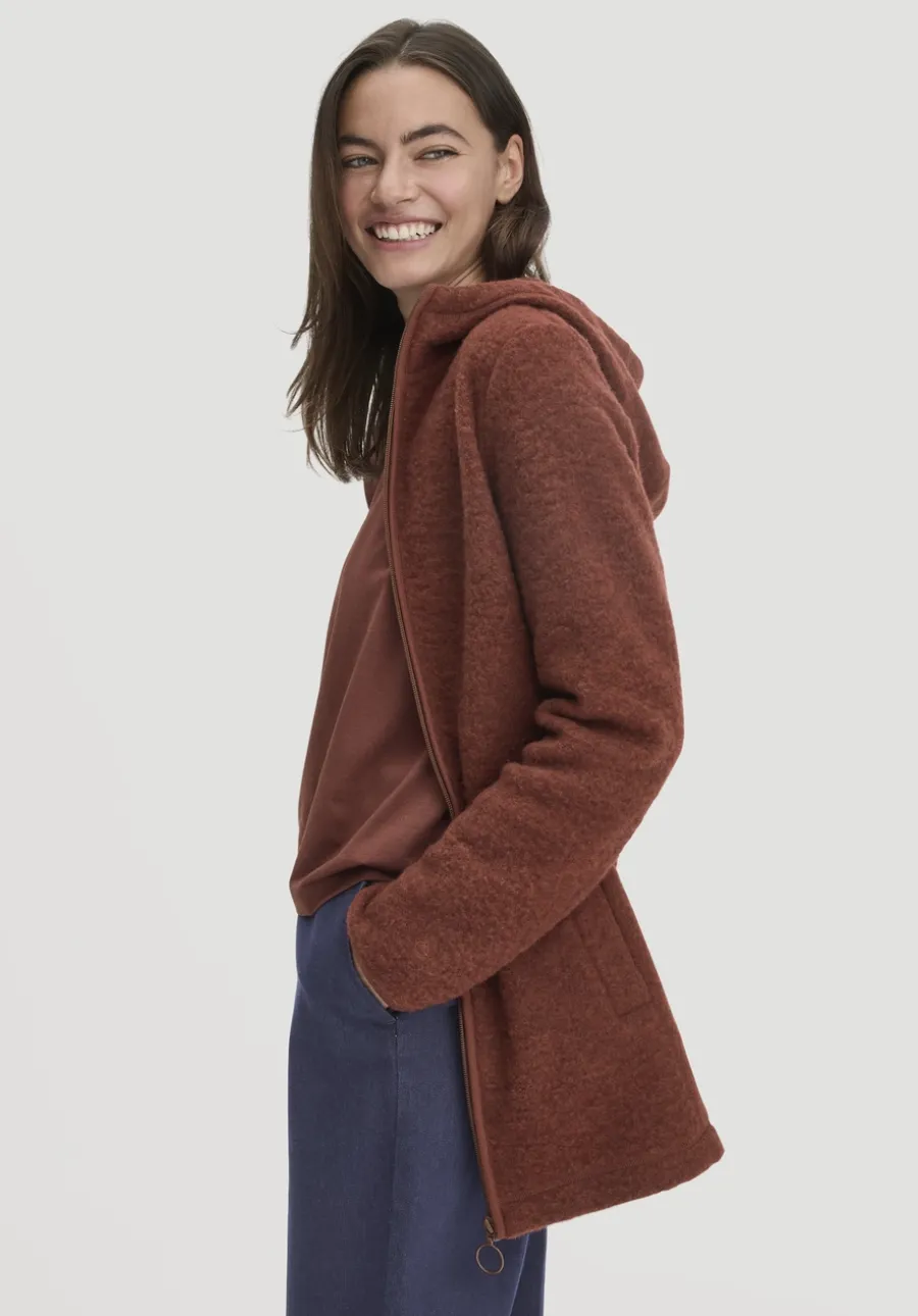 Wollfleece Kapuzen-Jacke Regular aus Bio-Merinowolle und Bio-Baumwolle von hessnatur