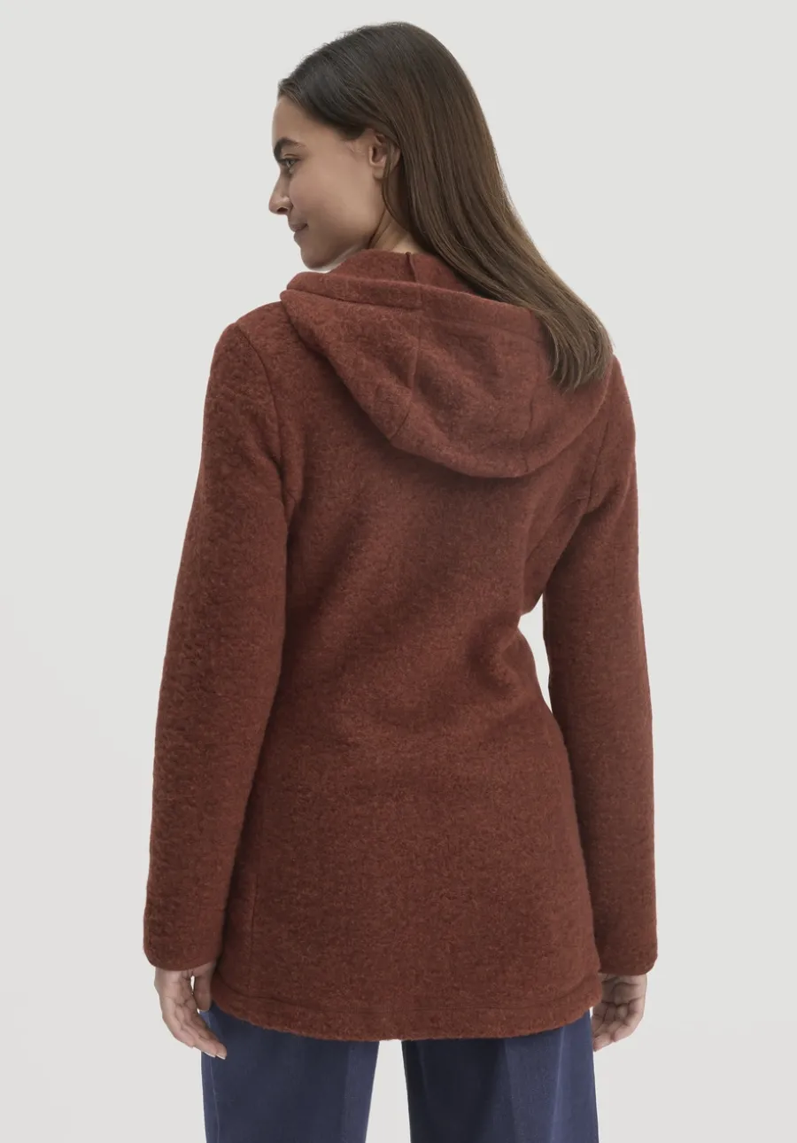 Wollfleece Kapuzen-Jacke Regular aus Bio-Merinowolle und Bio-Baumwolle von hessnatur