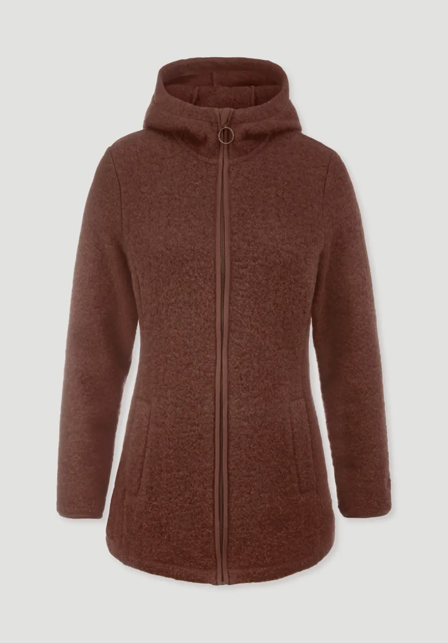 Wollfleece Kapuzen-Jacke Regular aus Bio-Merinowolle und Bio-Baumwolle von hessnatur