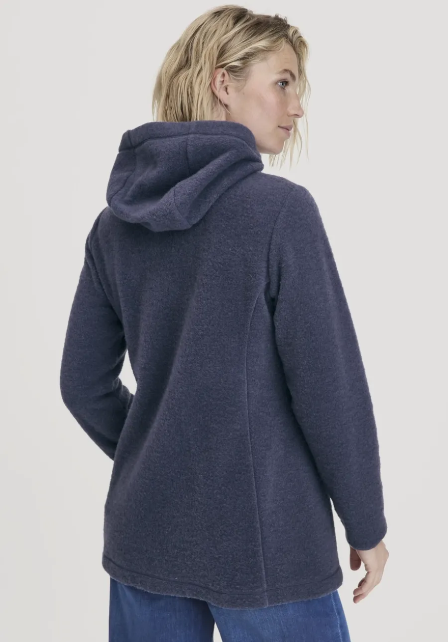 Wollfleece Kapuzen-Jacke Regular aus Bio-Merinowolle und Bio-Baumwolle von hessnatur
