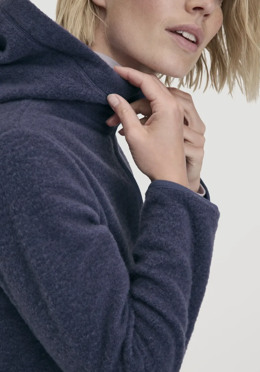 Wollfleece Kapuzen-Jacke Regular aus Bio-Merinowolle und Bio-Baumwolle von hessnatur