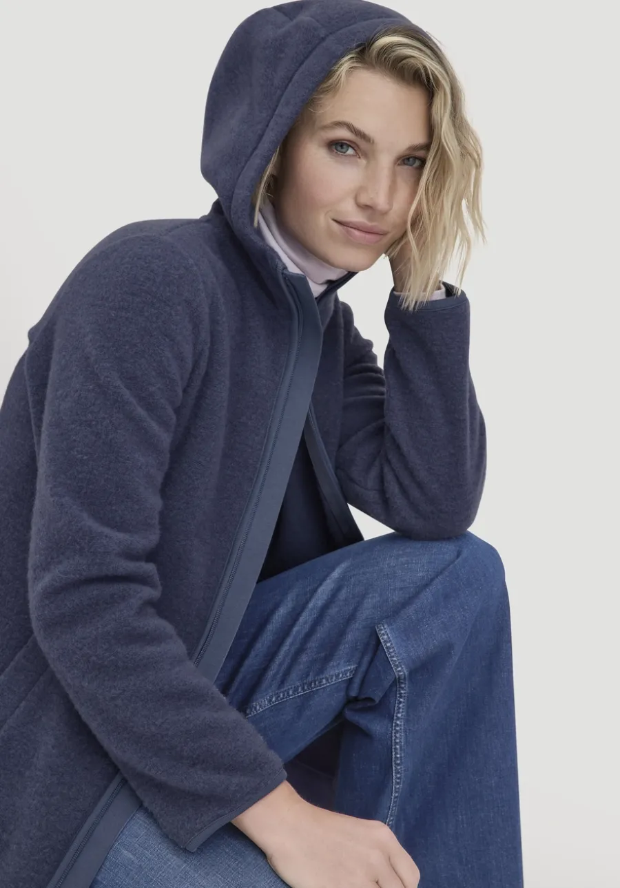 Wollfleece Kapuzen-Jacke Regular aus Bio-Merinowolle und Bio-Baumwolle von hessnatur