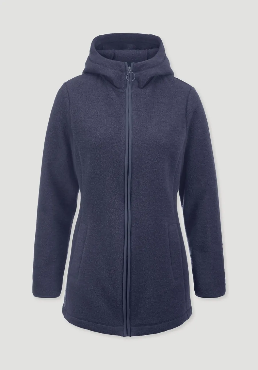 Wollfleece Kapuzen-Jacke Regular aus Bio-Merinowolle und Bio-Baumwolle von hessnatur
