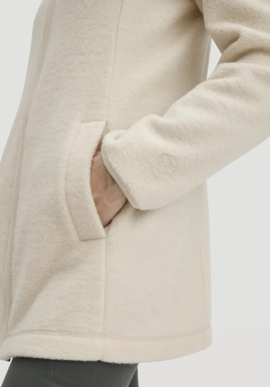 Wollfleece Kapuzen-Jacke Regular aus Bio-Merinowolle und Bio-Baumwolle von hessnatur