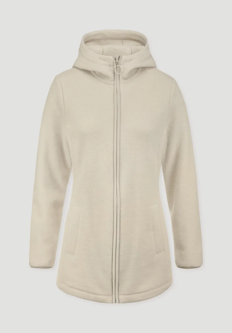 Wollfleece Kapuzen-Jacke Regular aus Bio-Merinowolle und Bio-Baumwolle von hessnatur