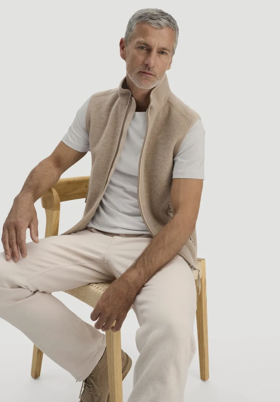 Wollfleece Weste Regular aus reiner Bio-Merinowolle von hessnatur